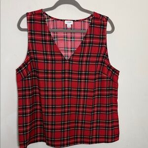 JCREW TARTAN TANK XL